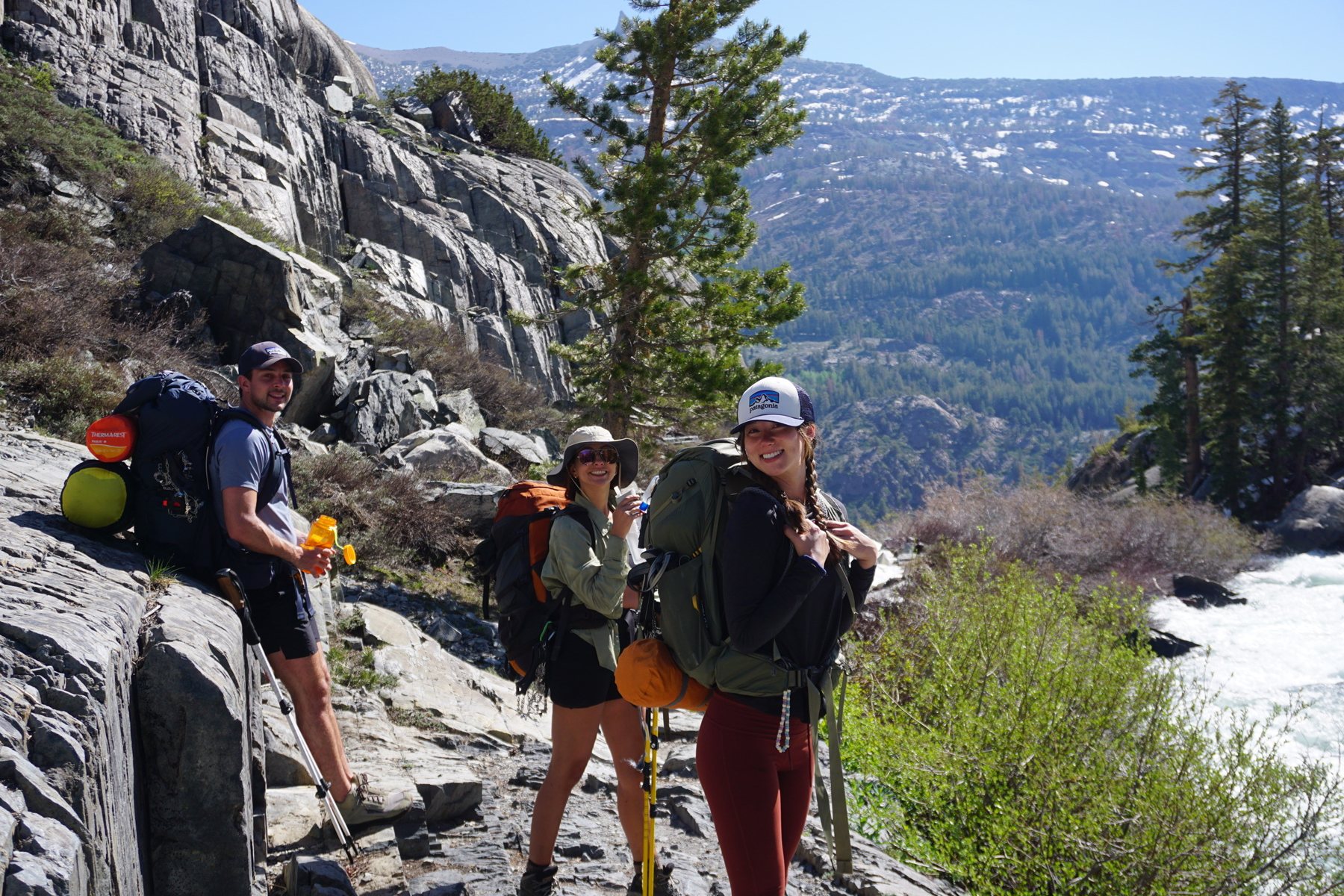 Backpacking with friends in the mountains