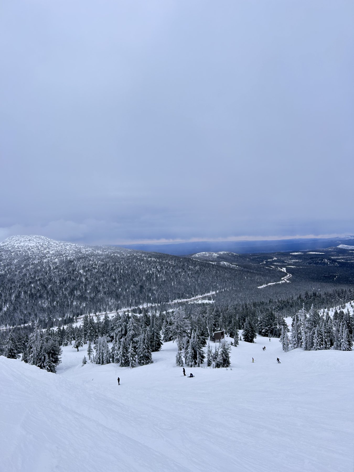 Snowy mountain view from the slopes